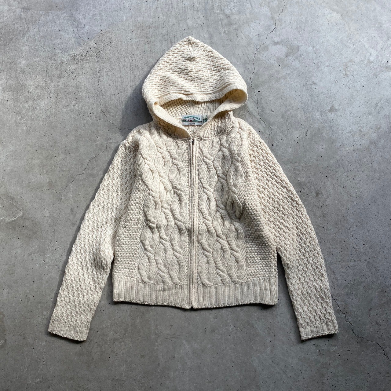 ladies】デッドストック アイルランド製 ARAN CRAFTS フルジップ 