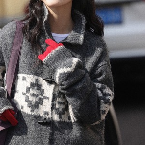 button-up knit coat　J00164