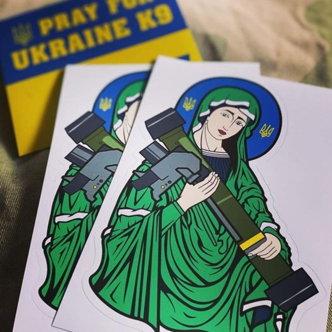 ST.JAVELIN OF UKRAINE STICKER ウクライナ 聖ジャベリン ステッカー 