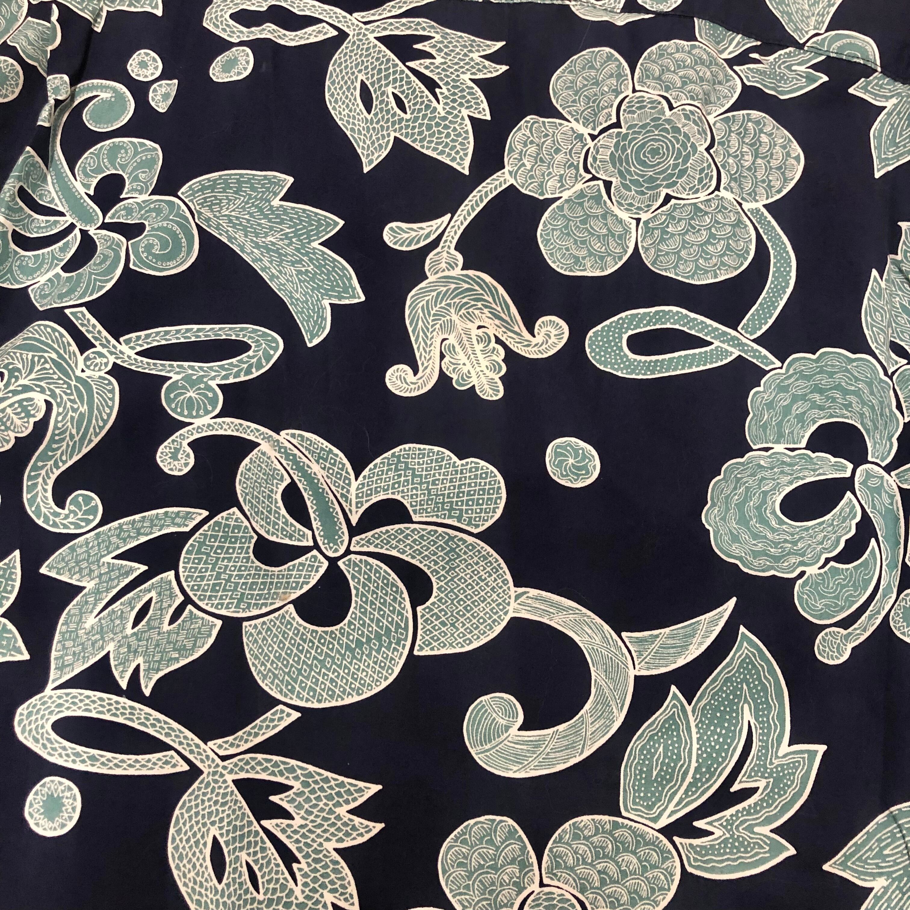 90s OLD STUSSY/ALOHA Shirt/USA製/紺タグ/L/アロハシャツ/花柄