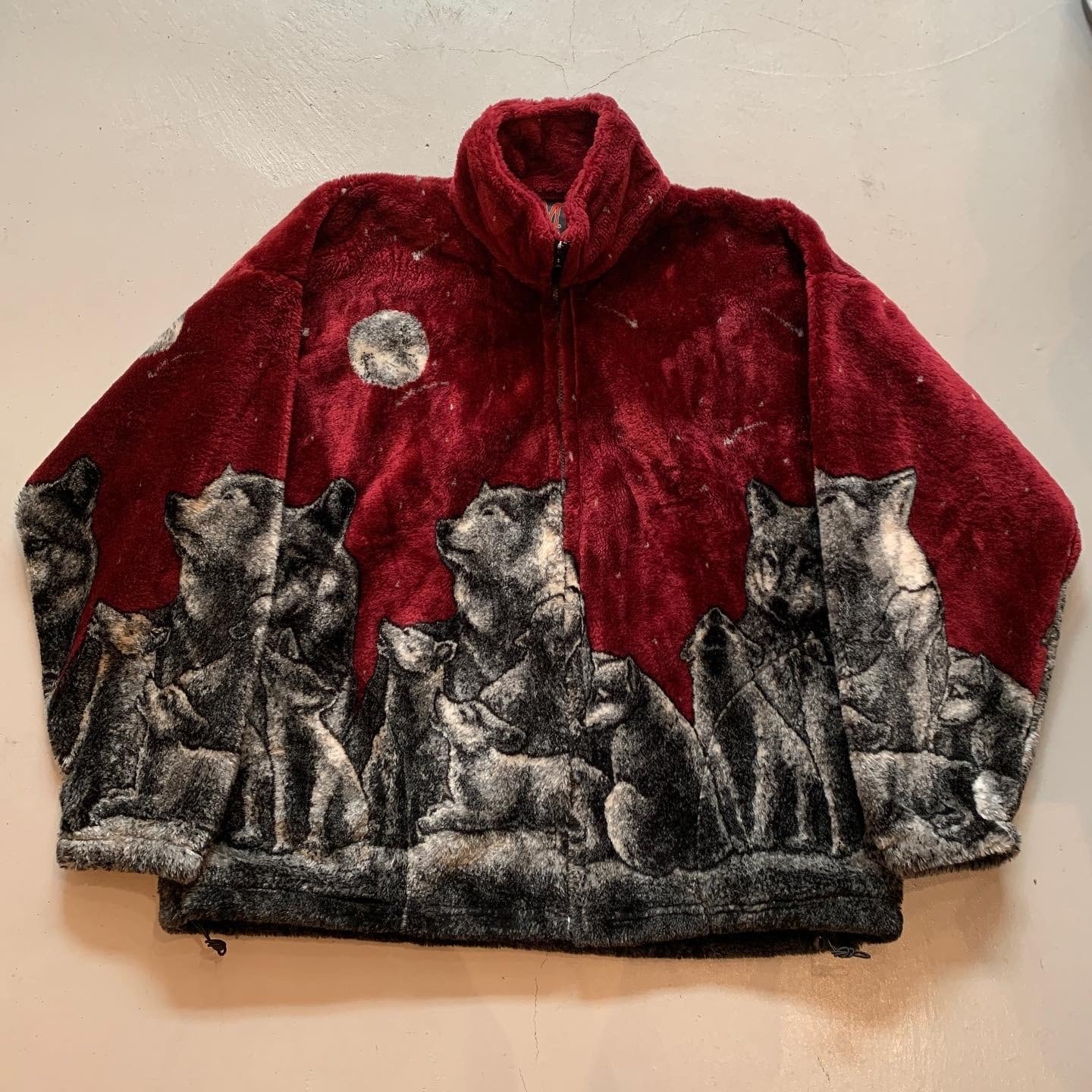 dead stock!! 90s MAZMANIA full-zip fleece jacket  