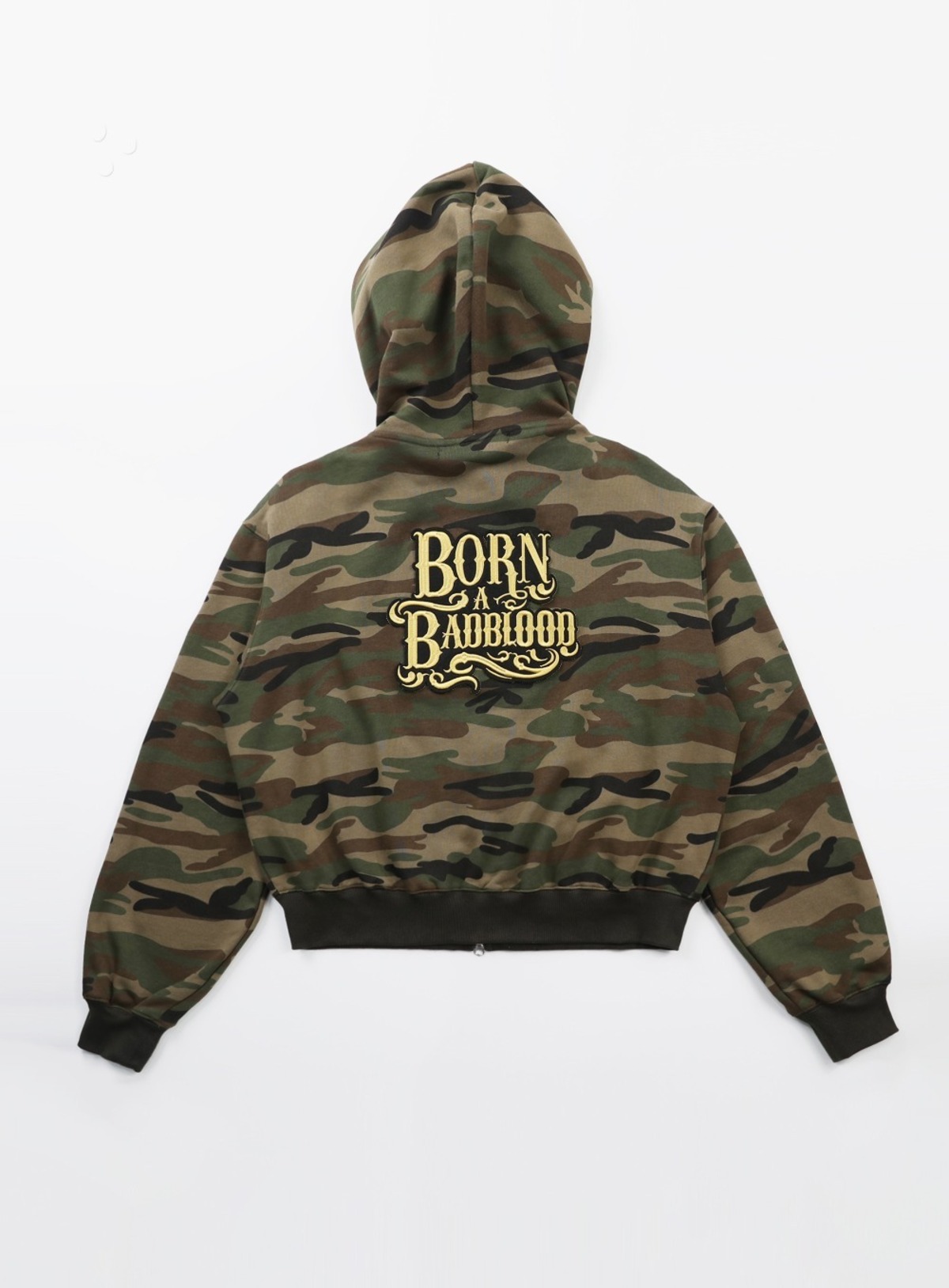 BAD BLOOD] Camo Hood Zip-Up - Military 正規品 韓国ブランド 韓国 
