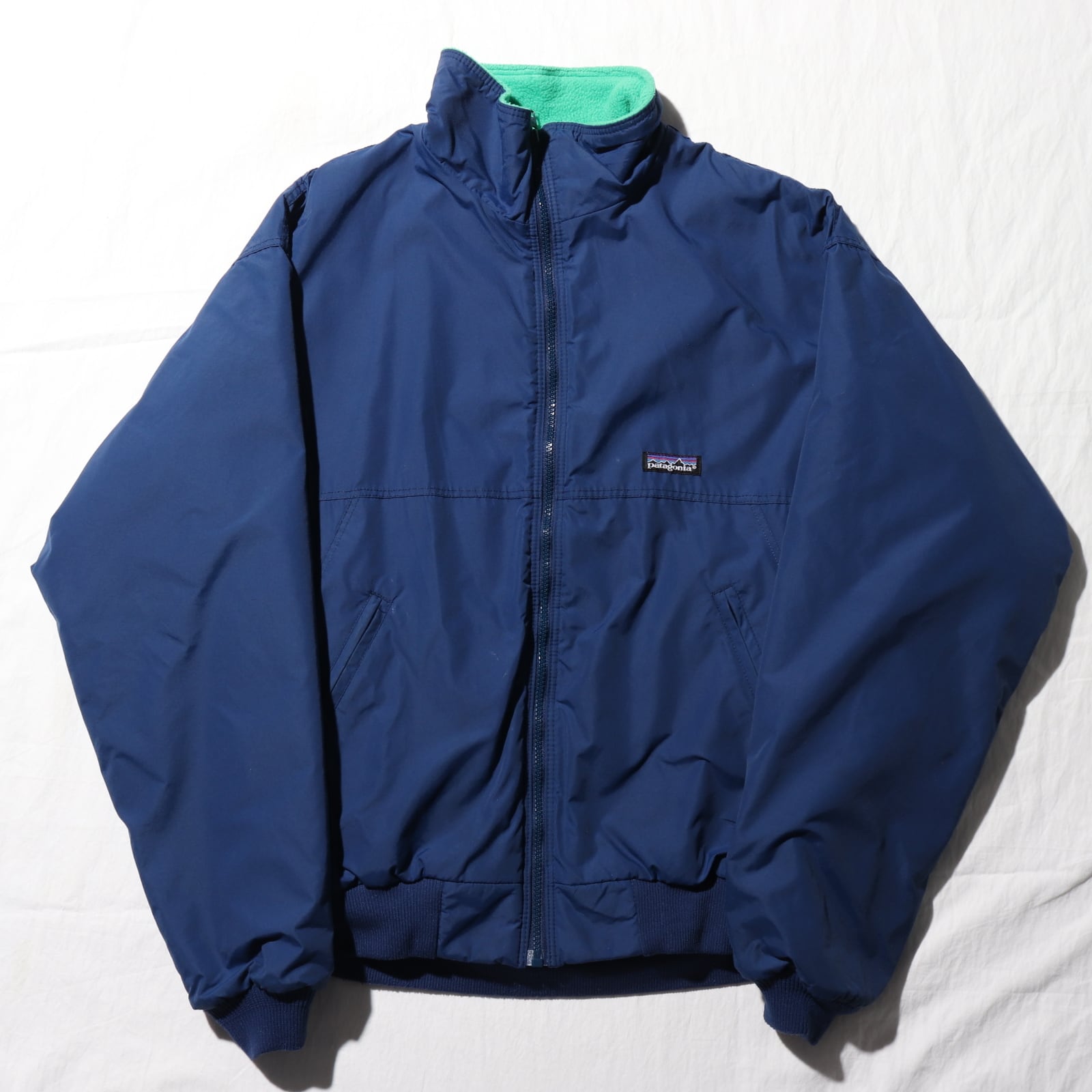 美品 M 青 89年 USA Patagonia Shelled Synchilla Jacket シェルド  