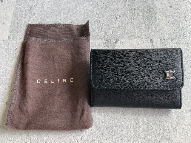 CELINE トリオンフポイント キーケース ブラック 保存袋付き