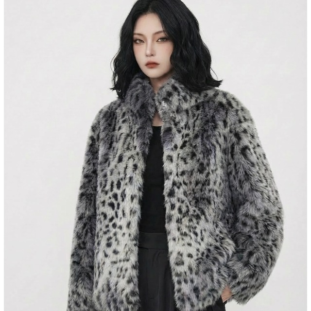 Leopard faux fur jacket C1455