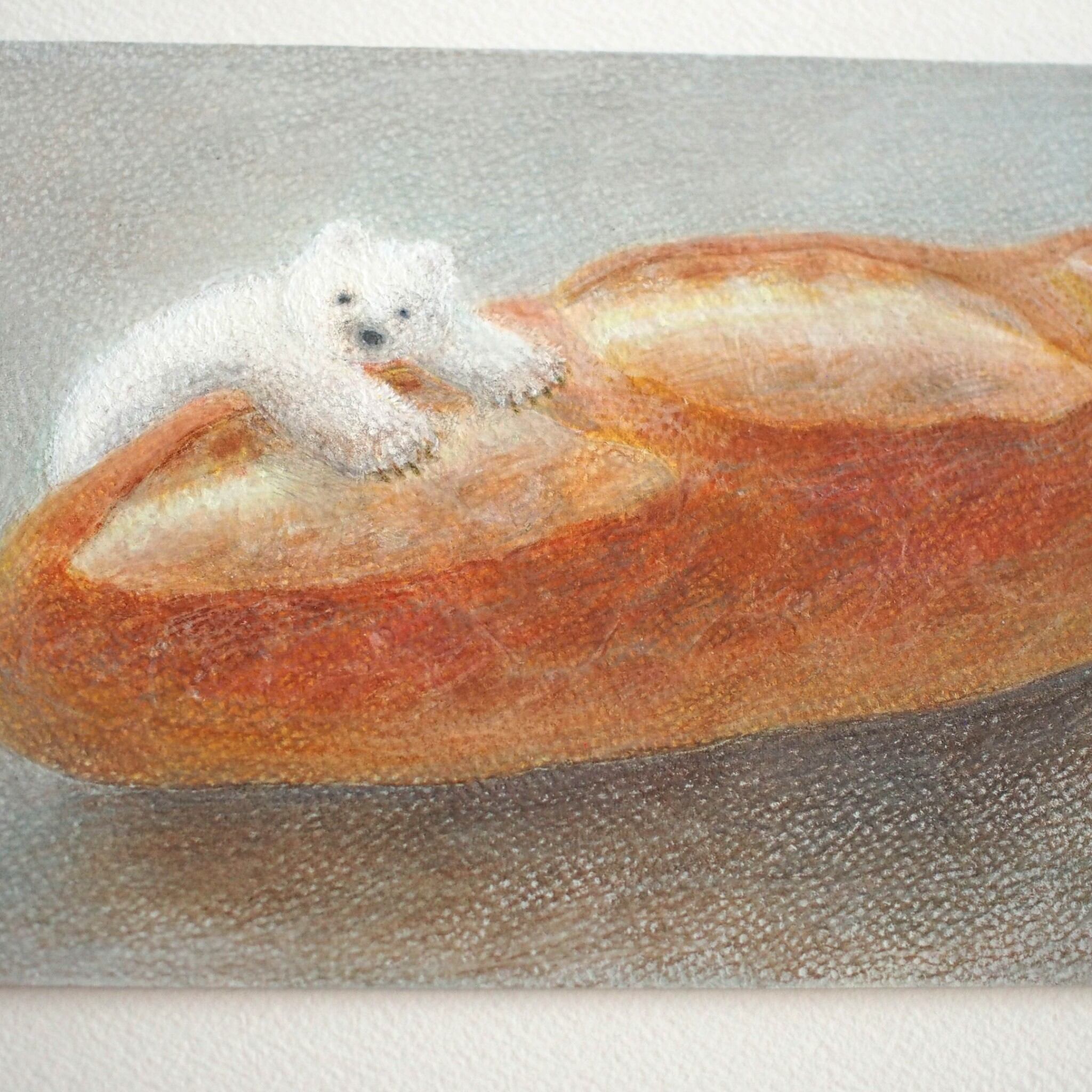 色鉛筆画　フランスパンの絵 色鉛筆画 フランスパンの絵