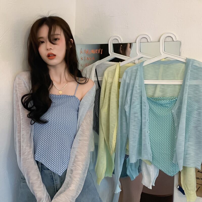 サマー格子柄トップス 夏物 YY-ファッション41099231052