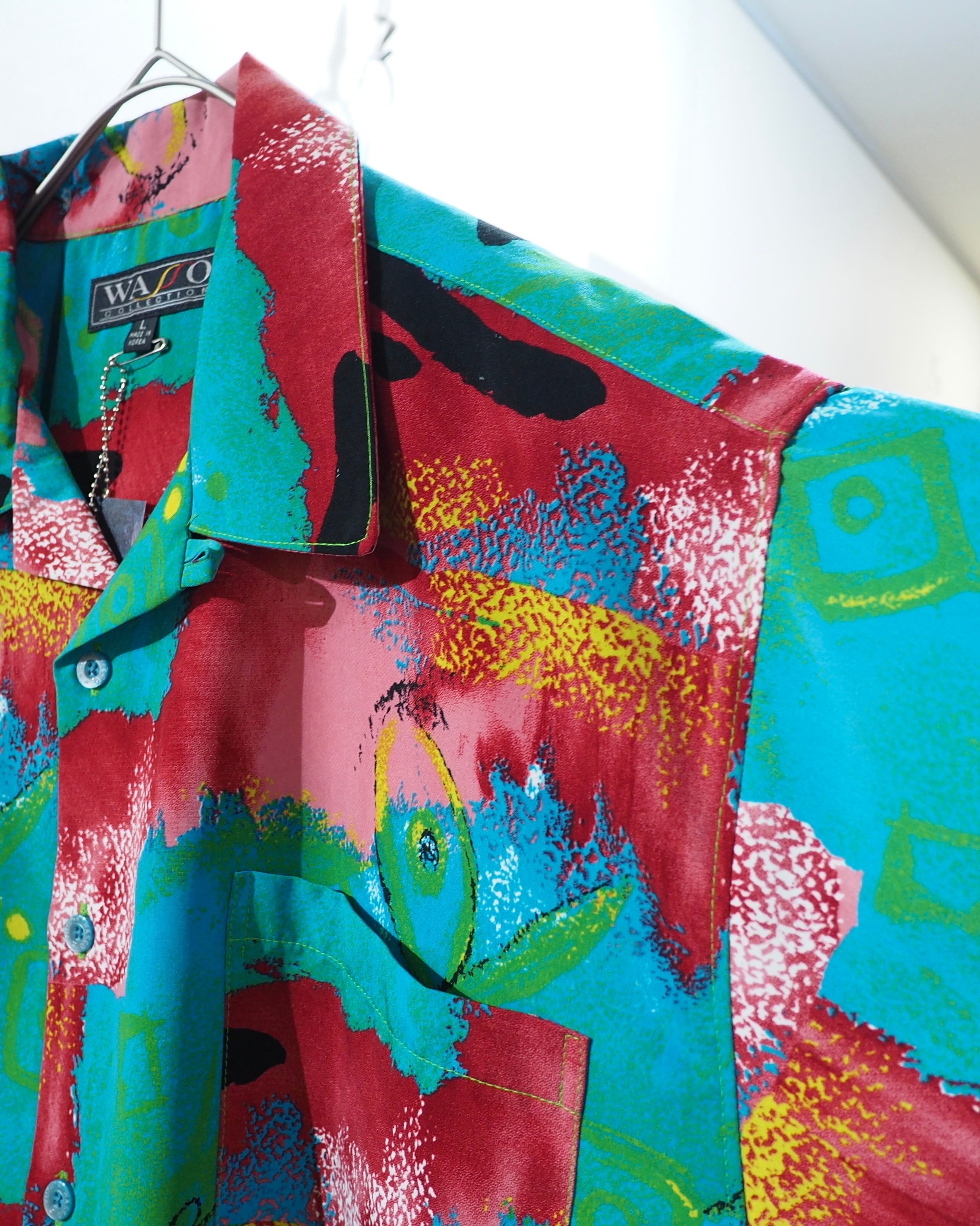 1990s ” 混沌 ” Beautiful Chaos painting Art vintage Over silhouette SS shirt