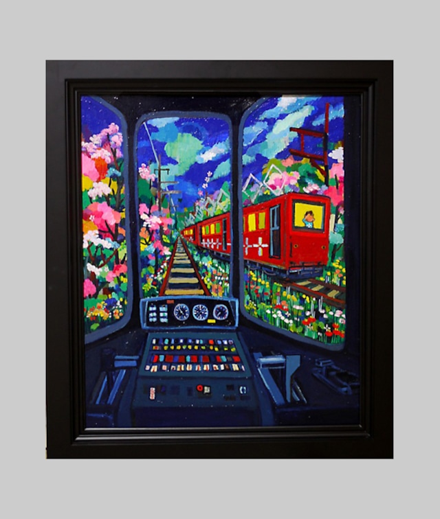 OIL COLOUR | あかい電車 | RED TRAIN | 2018 | 油彩画