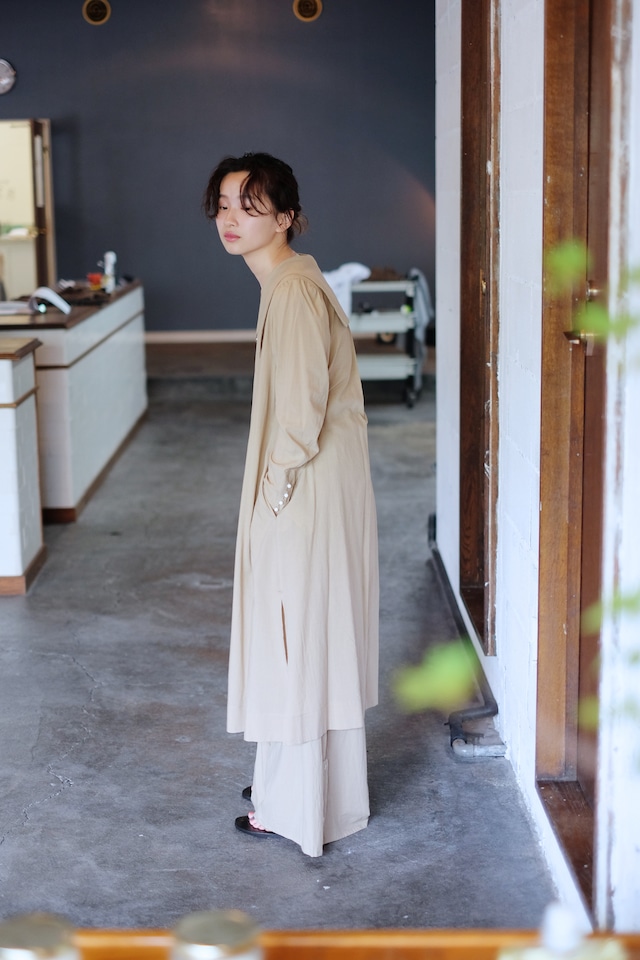 Sailor collar long blouse  [ Beige ]