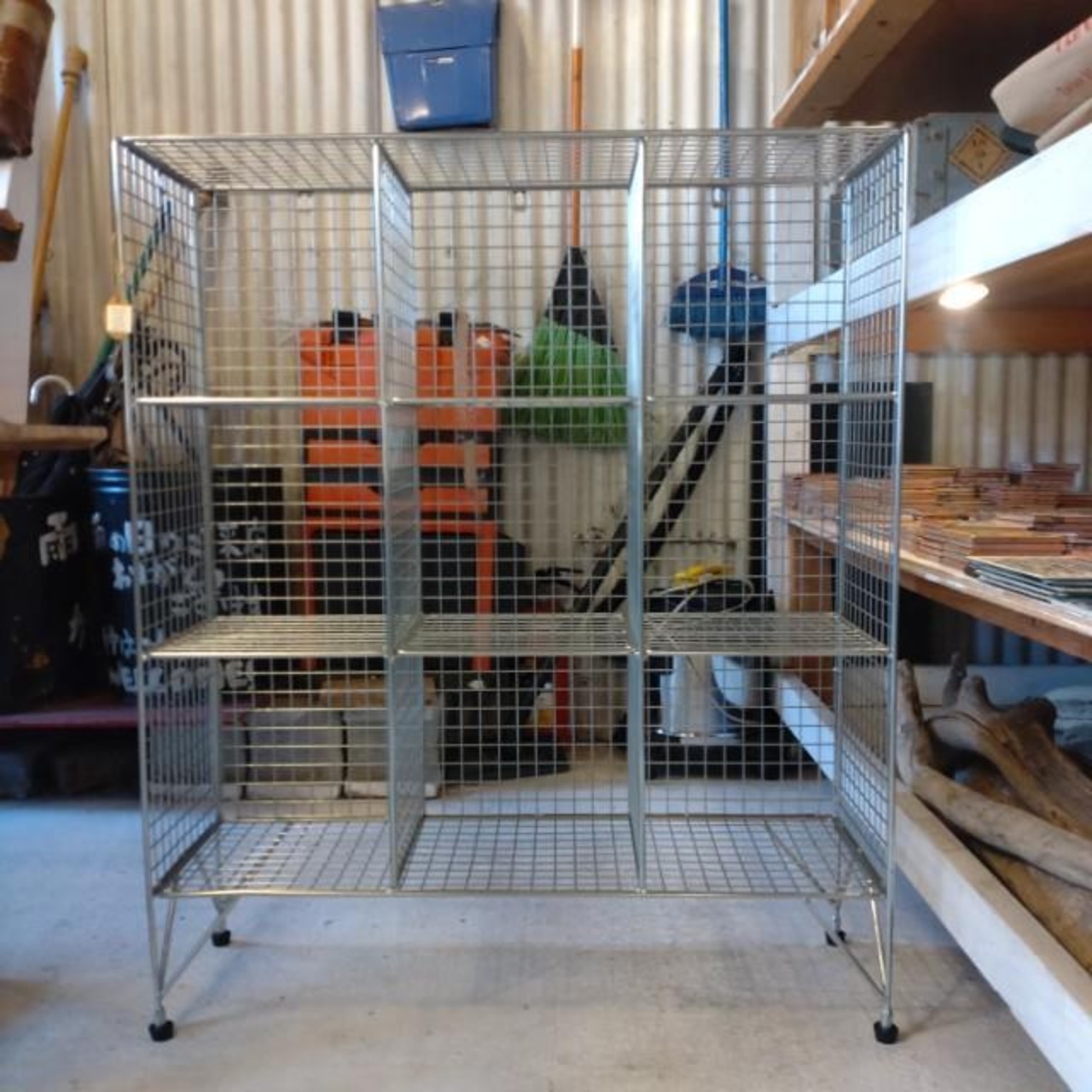 WIRE LOCKER 3 COLUMNS BY 3 LAYERS Mesh Iron Shelf Interior Storage Visible Storage