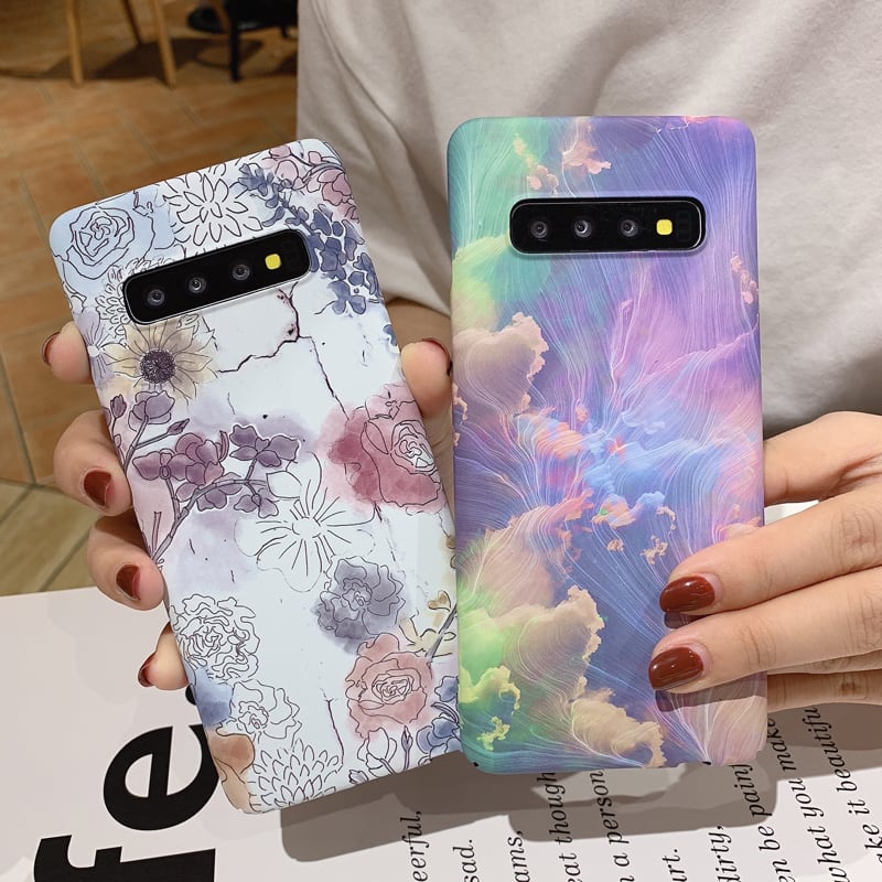 大理石柄 Galaxy S10+ S10 S9+ S9 Note8 ハードケース☆カラフル☆レディース お洒落 | jpcasecase 携帯ケース  通販 powered by BASE