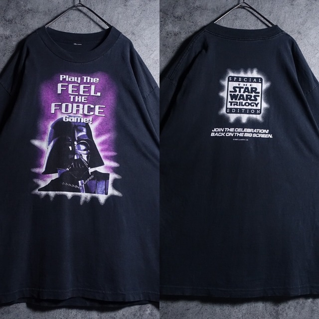90s “STAR WARS” Black Darth Vader Print T-shirt