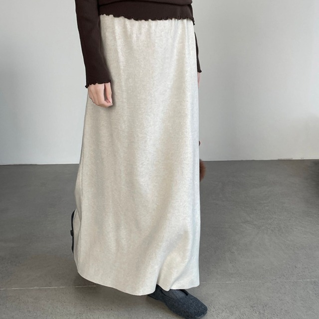 a-line knit skirt　J00339