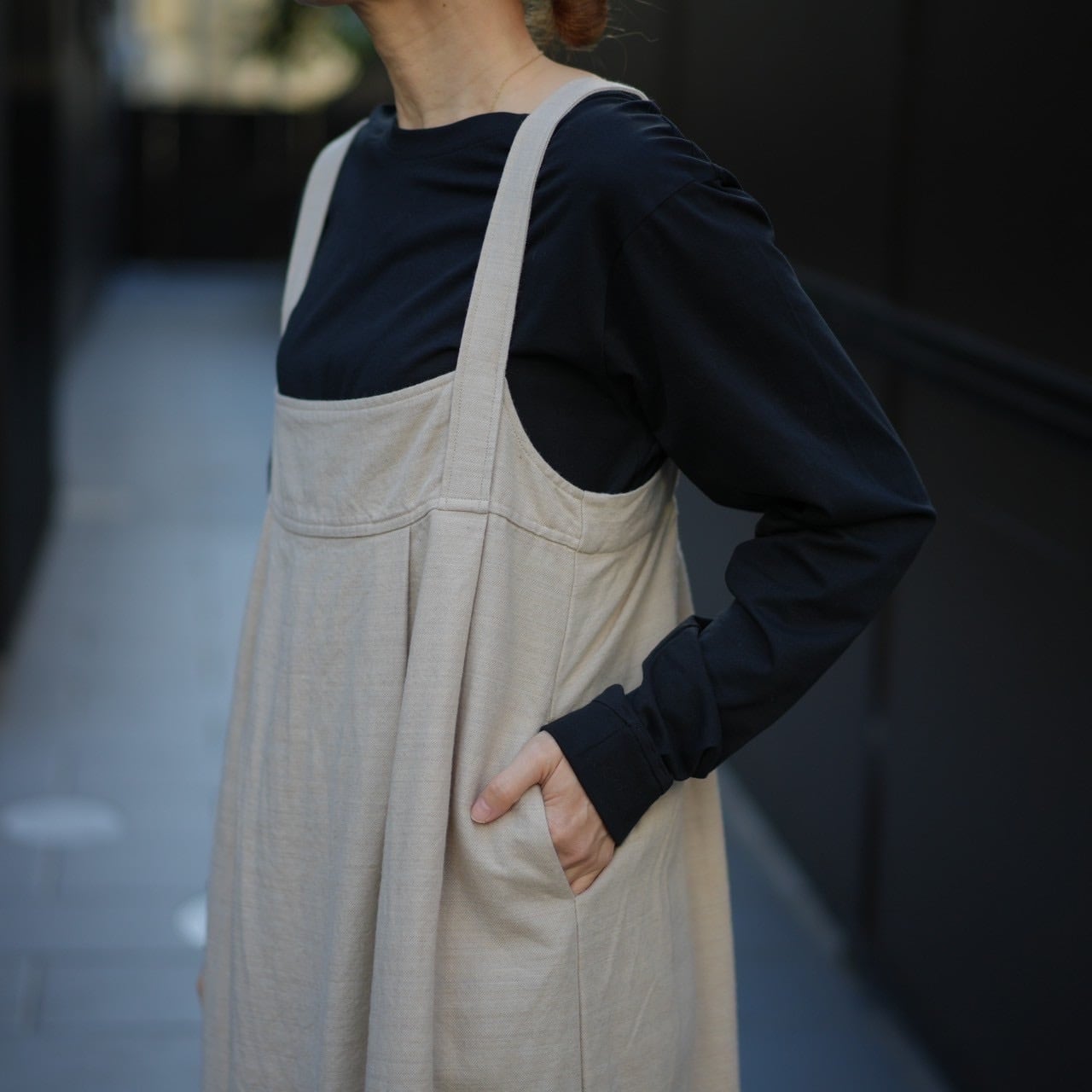 Koton ツイルワンピース（ブラック） ADORE（アドーア） ワンピース KIMONOTスラブツイルワンピース