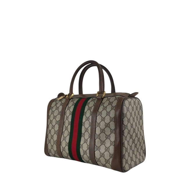 GUCCI グッチ シェリーライン GG ハンドバッグ ブラウン キャンバス ミニボストン vintage ヴィンテージ オールド wub827