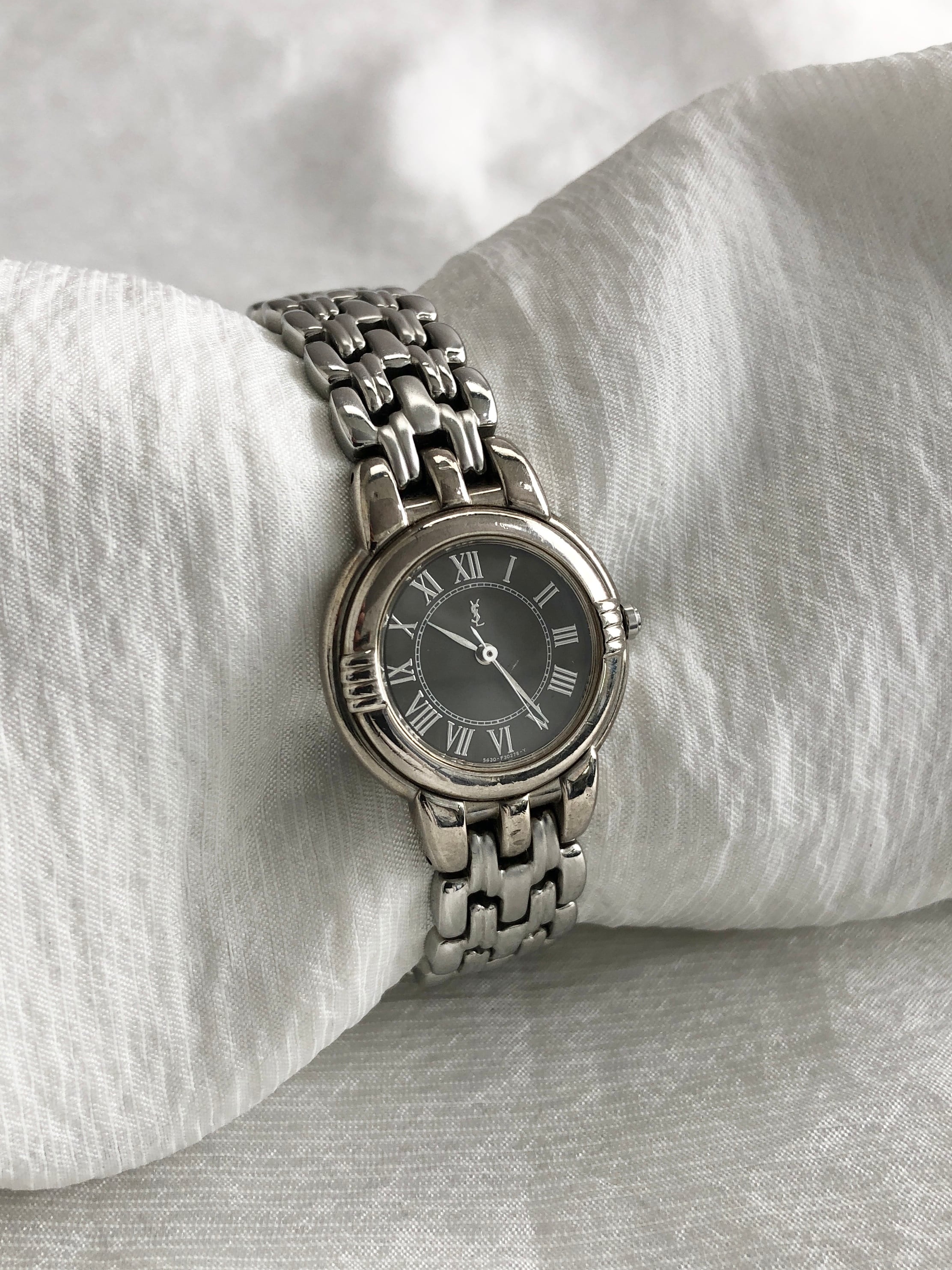 Yves Saint Laurent イヴ・サンローラン 腕時計 シルバー ステンレススチール クウォーツ 5431-F45979 vintage ヴィンテージ オールド 8bint2