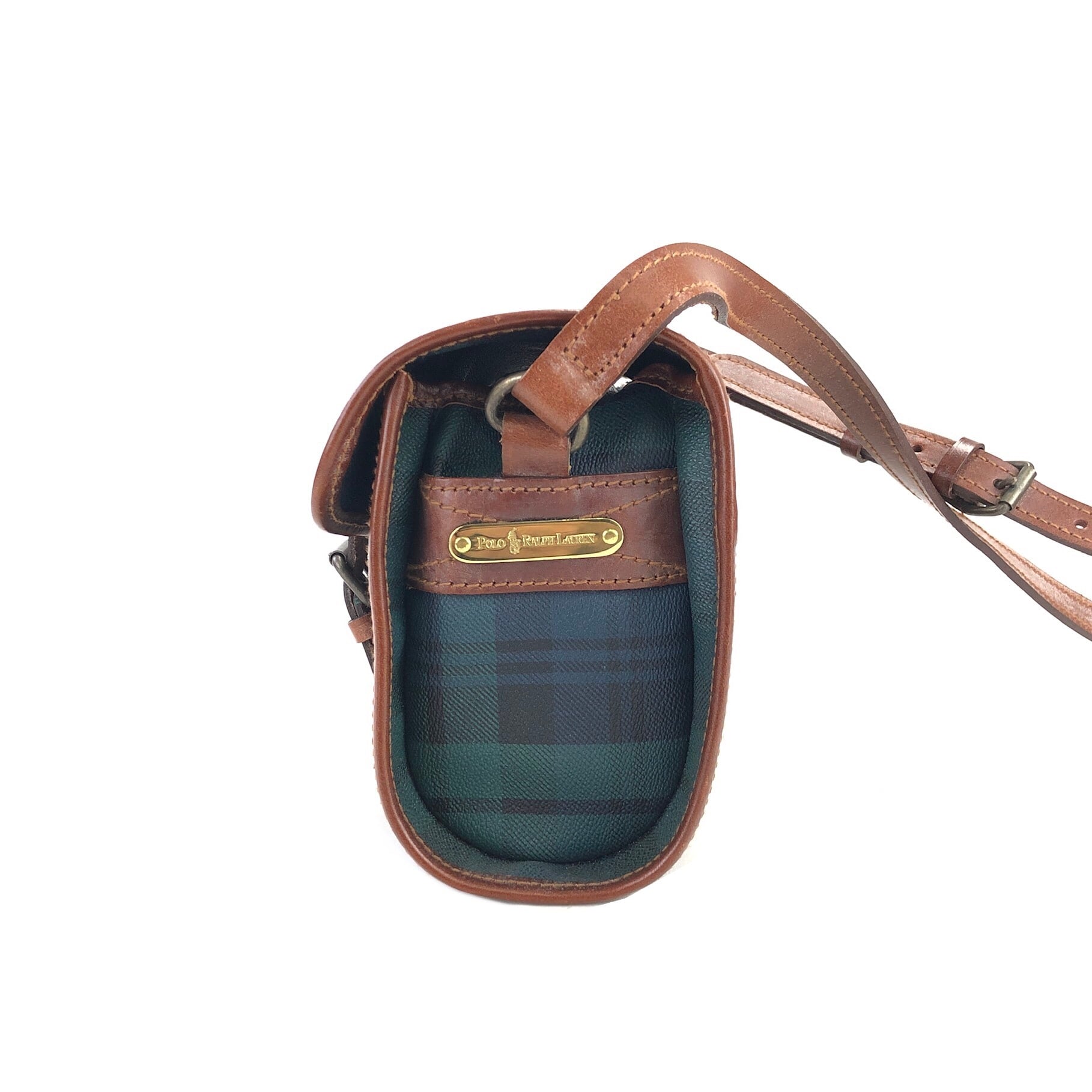 RALPH LAUREN ラルフローレン ブラックウォッチ チェック PVC×レザー