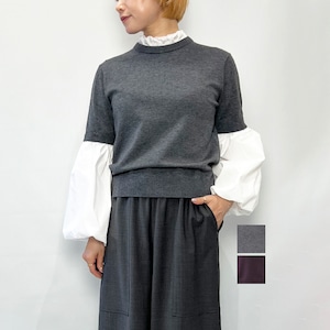 MARILYN MOON マリリンムーン 14G wool 2way sleeve top 4264-174 2026秋冬新作 [送料無料]