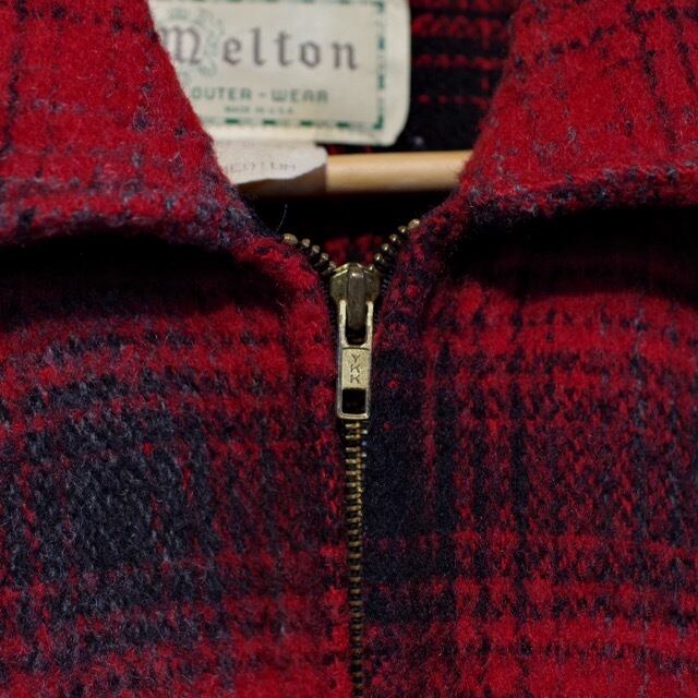 s~ Melton Outer Wear Shadow Plaid Wool Jacket / メルトン