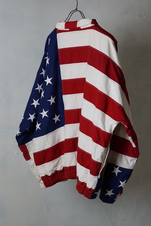 USA FLAG DESIGN COTTON BLOUSON
