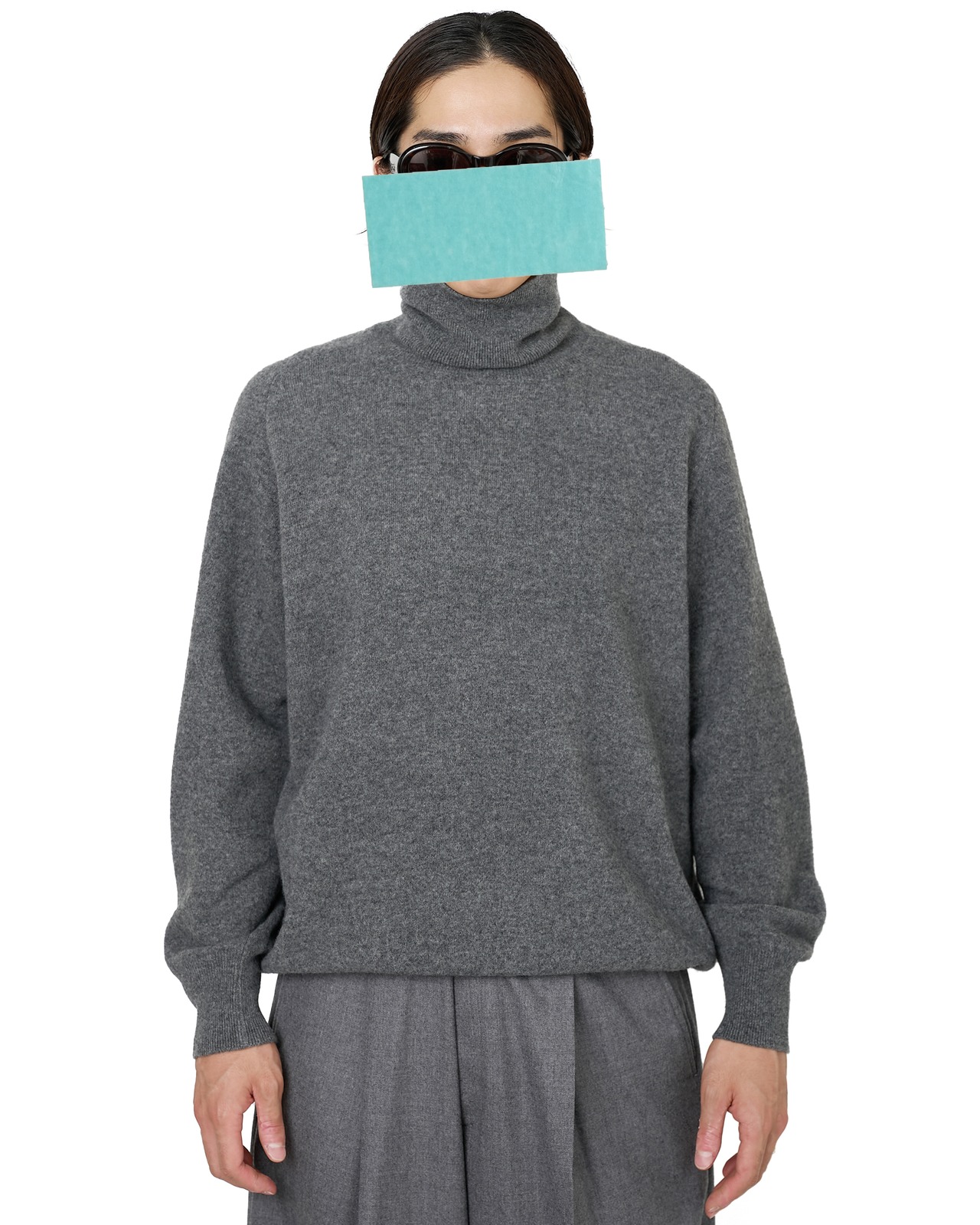 ssstein "EXTRA FINE WOOL KNIT TURTLE NECK LS〔GREY〕"