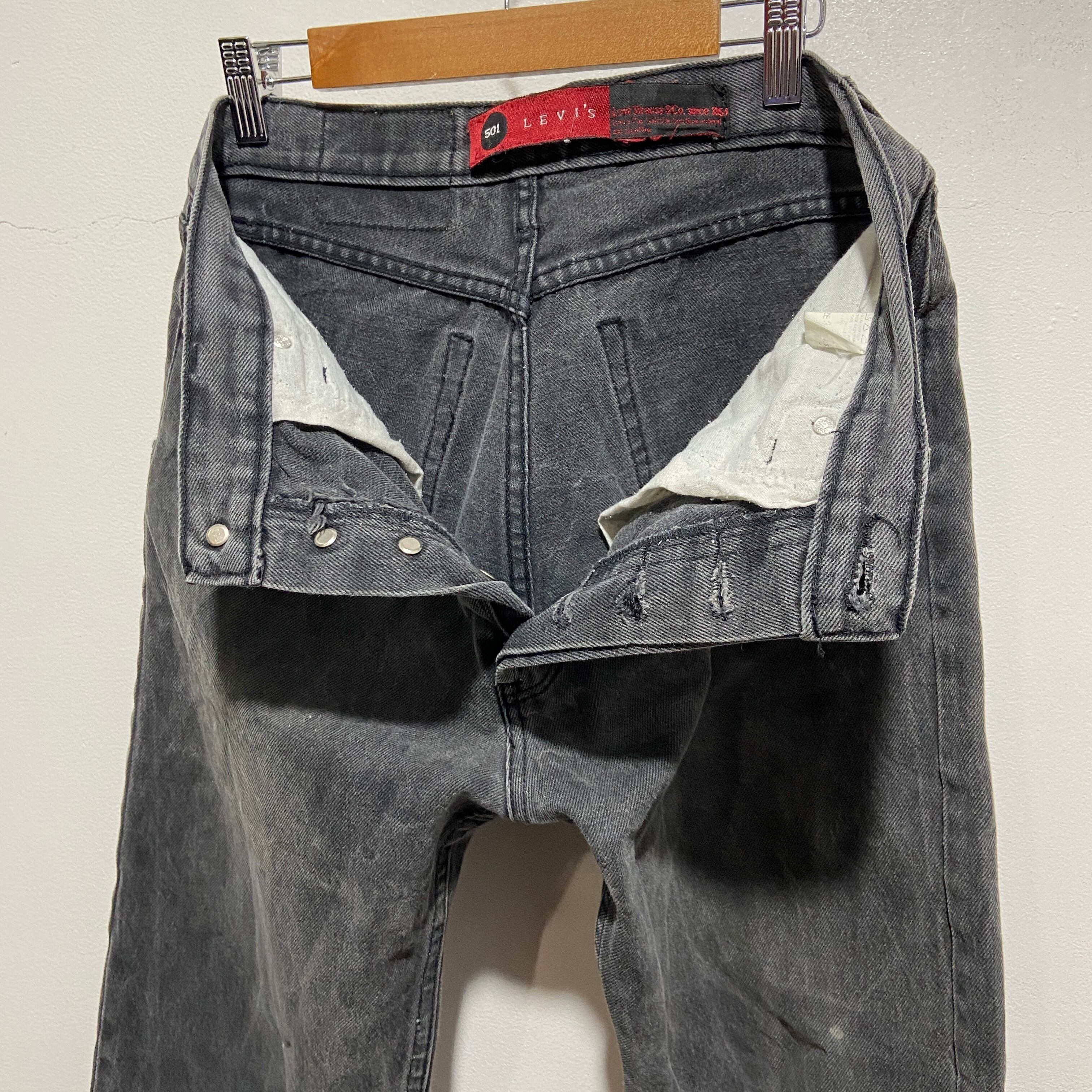 送料無料』90s Levi's 先染め 501 ブラックデニムパンツ USA製 W32 