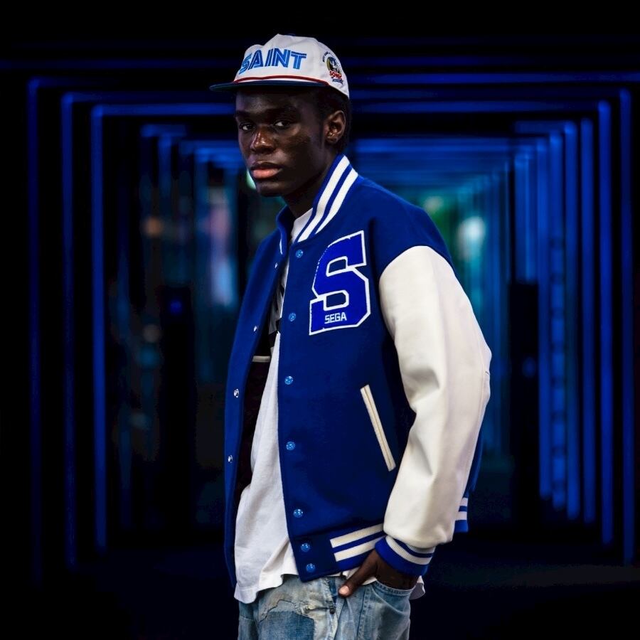 SAINT Mxxxxxx】SM-HR1-0000-C63/SG_VARSITY JKT/SAINT SEGA/BLUE | AYIN