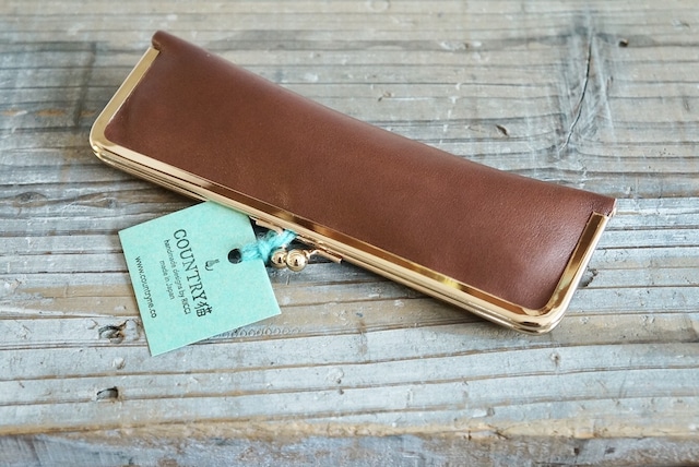 leather gamaguchi pen case handmade ● 手作り牛革がま口ペンケースハンドメイド