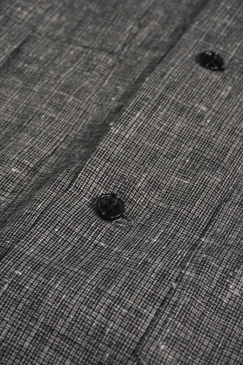 Nepped Check Open Collar Shirt