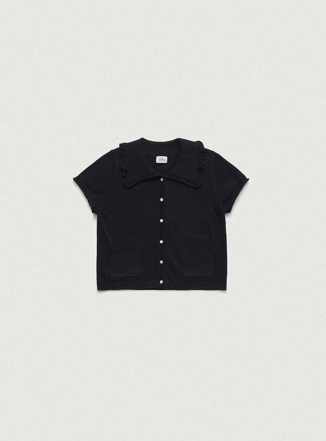 [The Barnnet] Ivy Half Collar Knit Cardigan_Navy 正規品 韓国ブランド 韓国通販 韓国代行 韓国ファッション ザ バーネット ザバーネット 日本 店舗