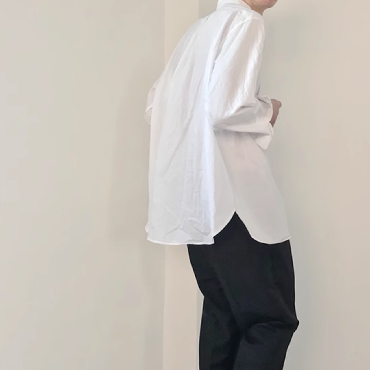 ノーカラールーズモダンシャツ　0794