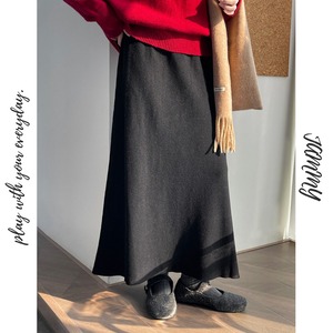 a-line knit skirt　J00339