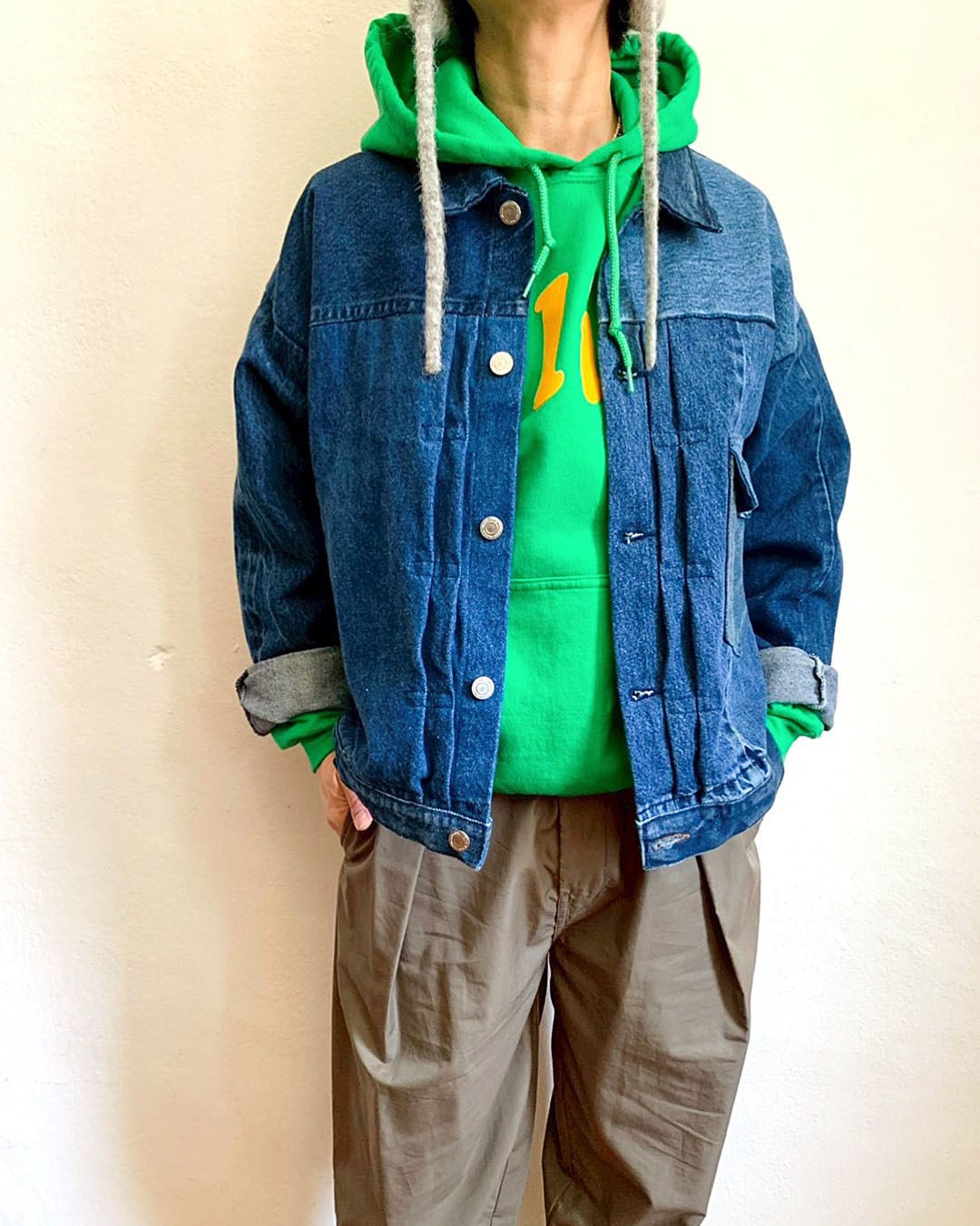 ジャケット・アウター Sunny Side Up Remake Patchwork Coverall sunny side up】denim 1st back wide jacket | Parc-nique