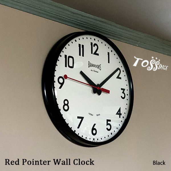 インテリア時計 MordenRetroRoundCornerClock(Black&Red) 電波時計 Morden Retro Round Corner Clock (Black&Red) コーナー両面