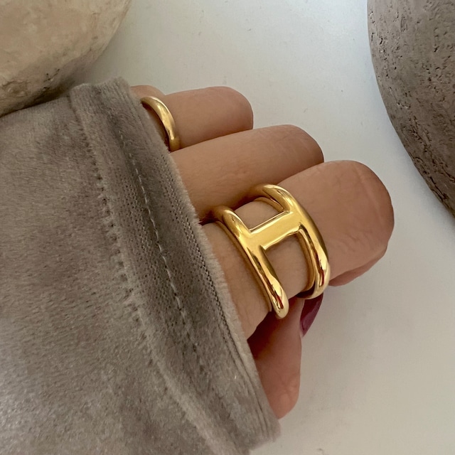 S925 H gold ring (R203)