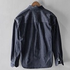 Stripe Pattern Denim Button-Down Shirt ◇2color H0753
