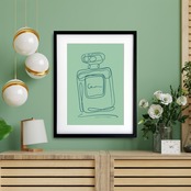 EAU DE PARFUM N°21｜香りの余韻を一筆で描くミニマル香水ラインアートポスター｜洗練と静けさを纏う一枚｜A2ポスター