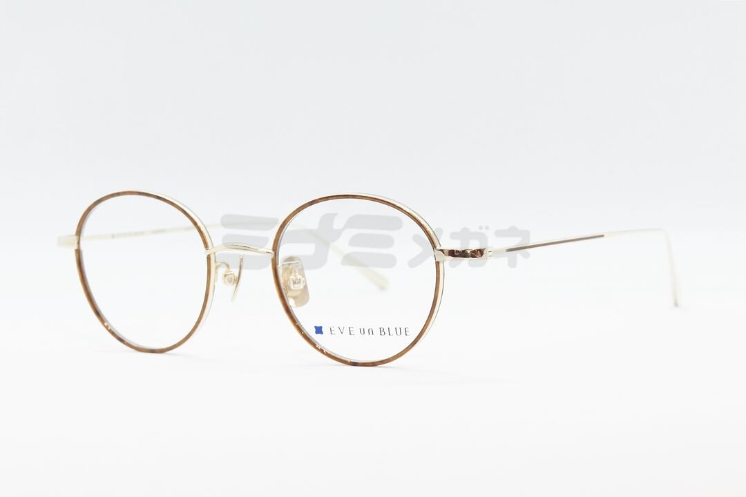 EVE un BLUE メガネ GARDEN DAISY Col.Chestnut Brown ボストン 丸