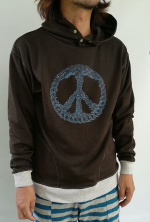 Hoody Hood 「Tree Of Peace」Chocolate Brown