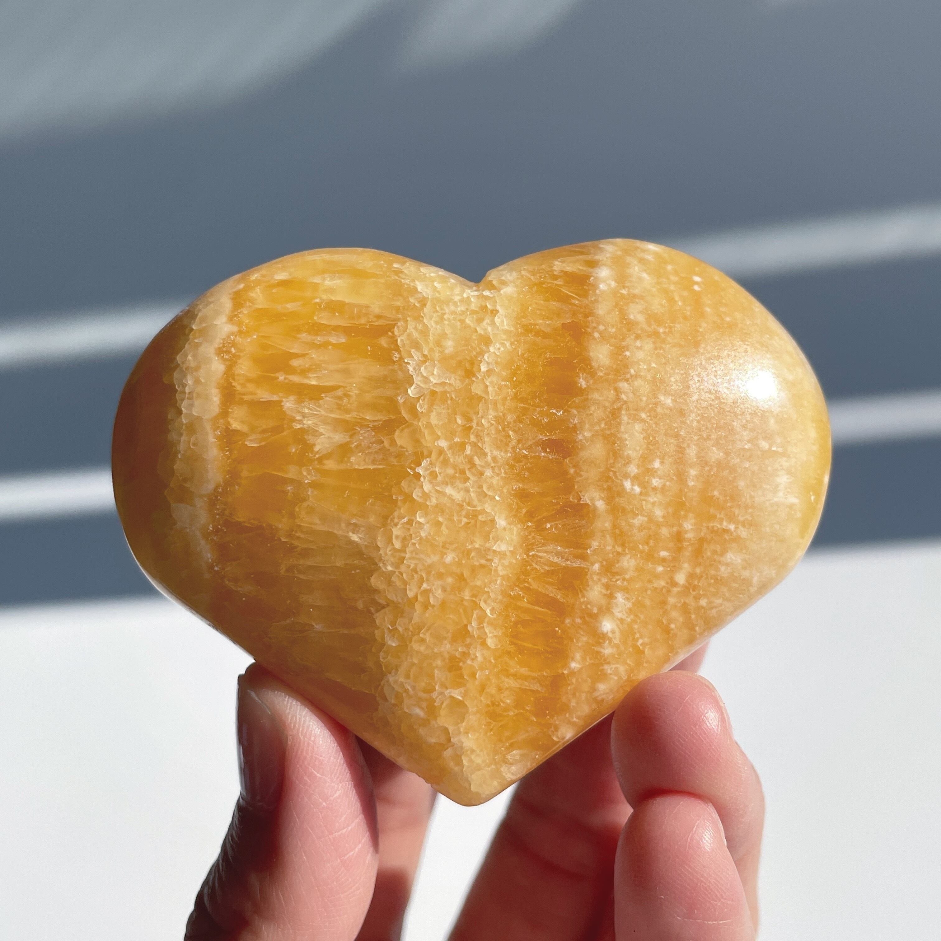オレンジカルサイト ハート型22♡ Orange Calcite ♡天然石・鉱物