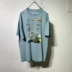 90s(1995) Hanes "Fly Fishing" Art Print Tee USA製