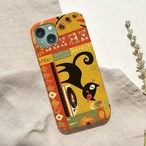iPhoneケース 黒猫 DJ 音楽｜ターンテーブル 北欧レトロ CAT012