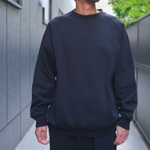 COMOLI(コモリ) /コットン裏毛クルーネック -BLACK-(C03-05002)