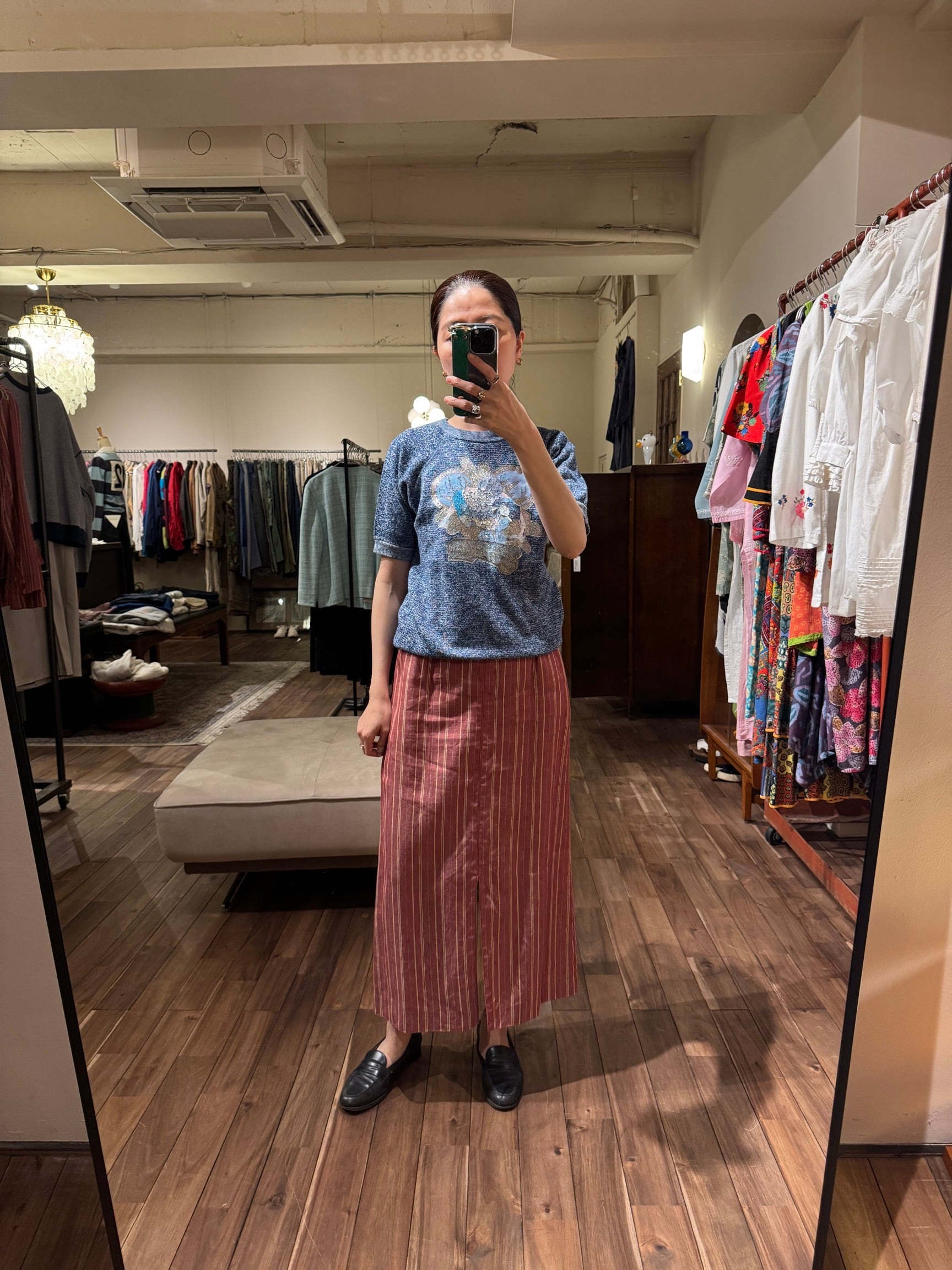 KENZO ストライプレッドセットアップ スカート | DROOMTUIN_VINTAGE