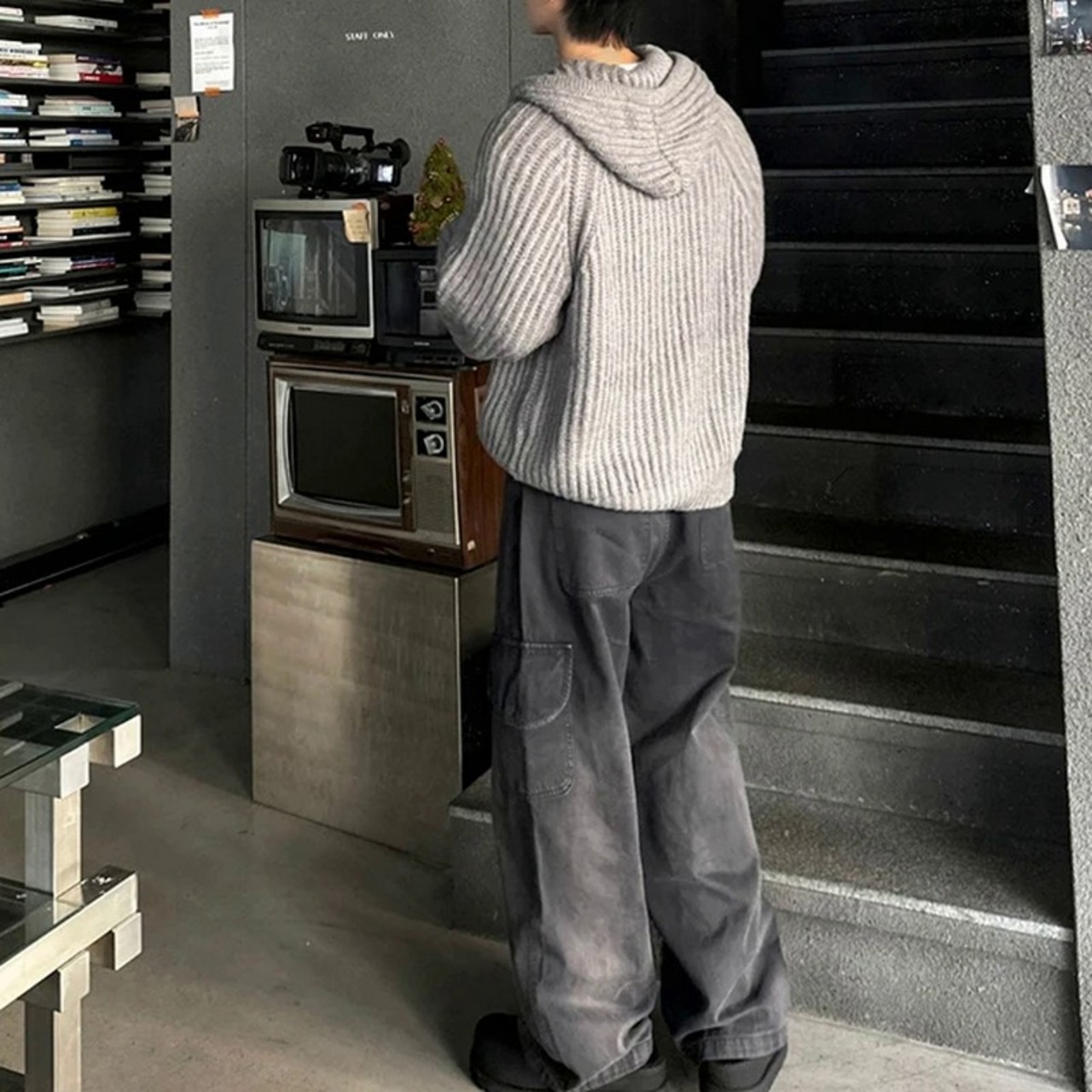 ルーズフィットニットパーカ　1253