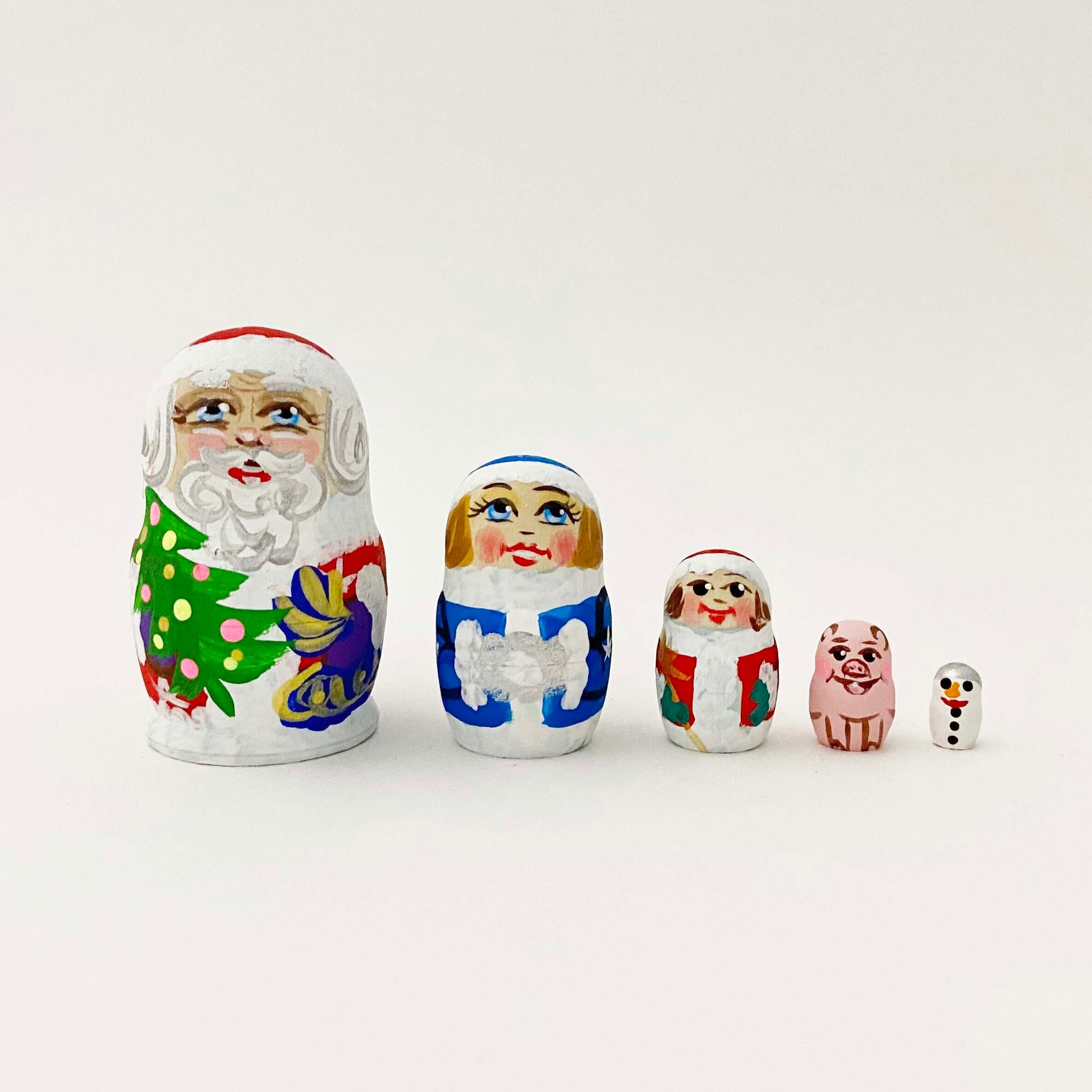 サンタ ミクロマトリョーシカ(5個組)