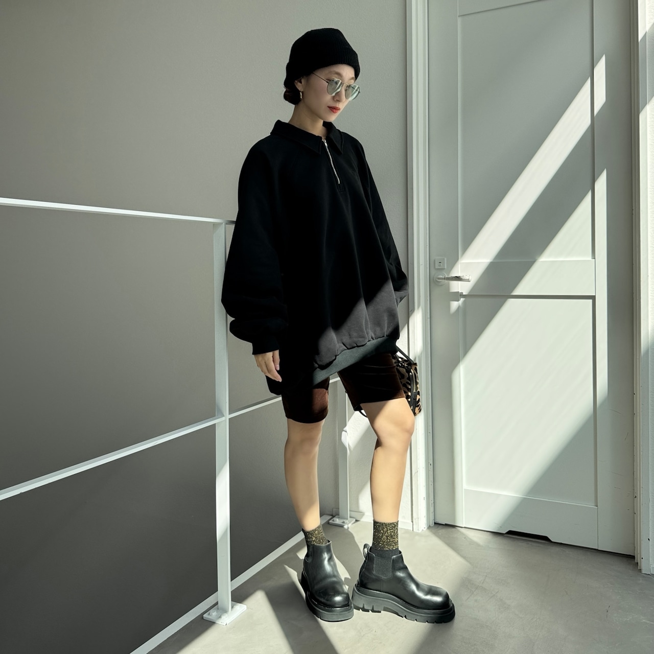 《名古屋先行販売》CFT.logo half sweat SH/black-logo black