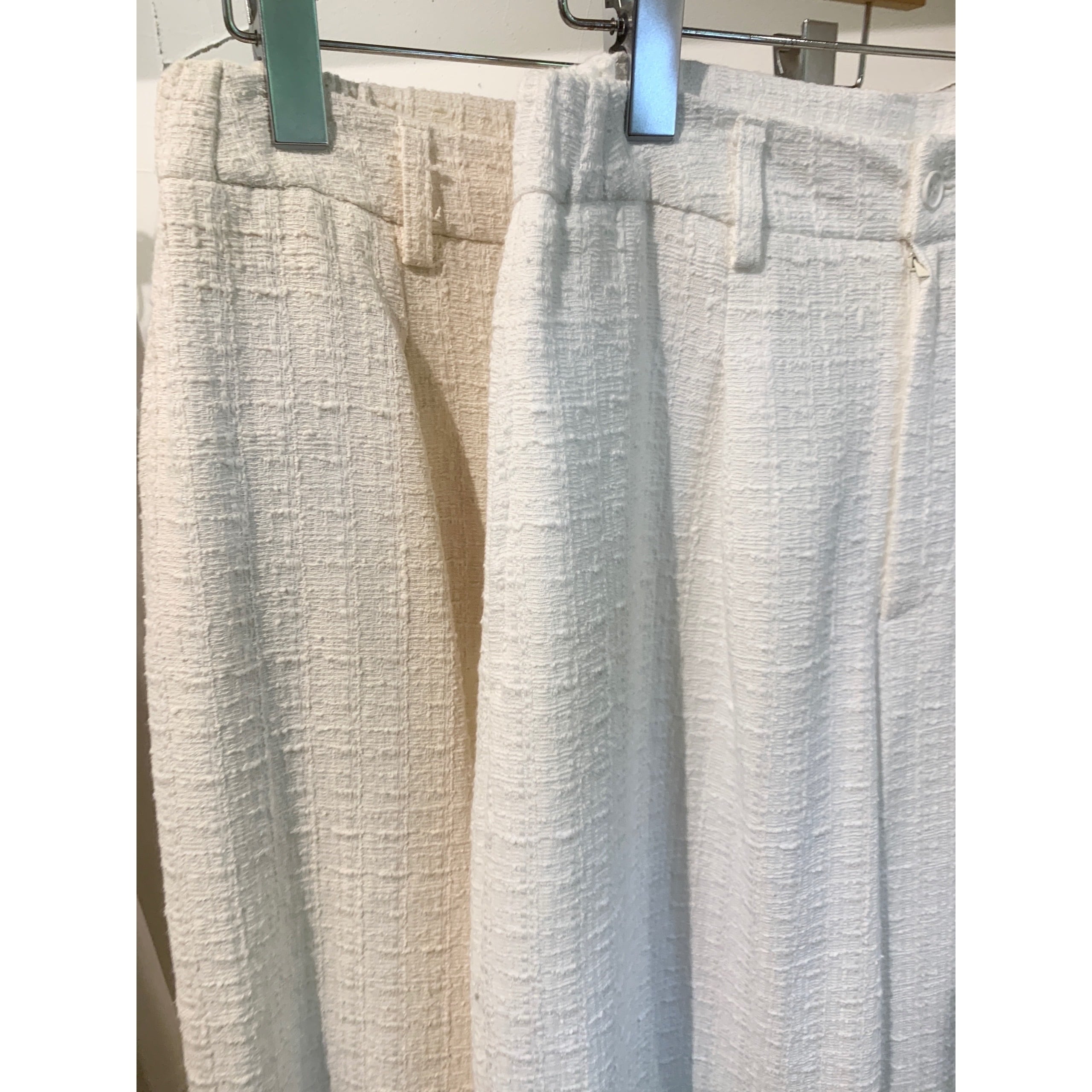 Maglia Plus|コットンリネンツイードワイドパンツ