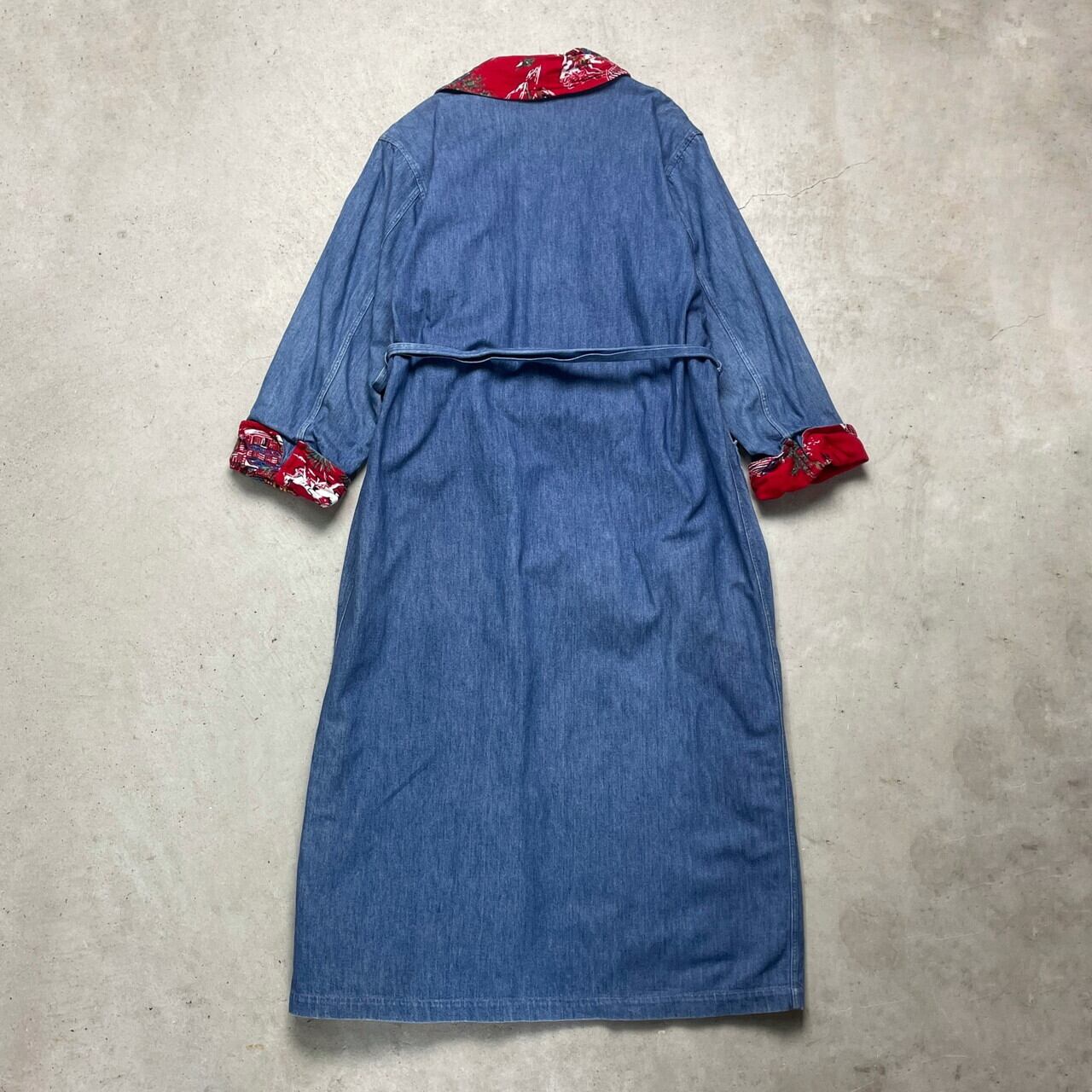 80年代 USA製 Ralph Lauren ラルフローレン デニムガウンコート 